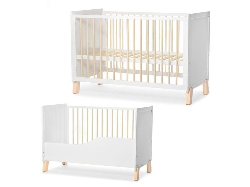 Dětská postýlka KINDERKRAFT Postýlka dřevěná se zábranou Nico White