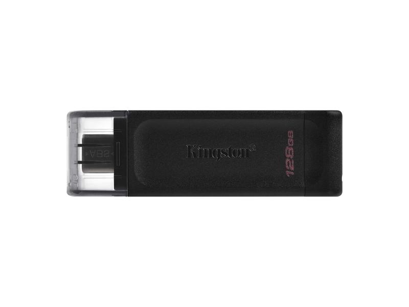 Přenosný flash disk USB-C KINGSTON DataTraveler 70 128GB, černý (black)