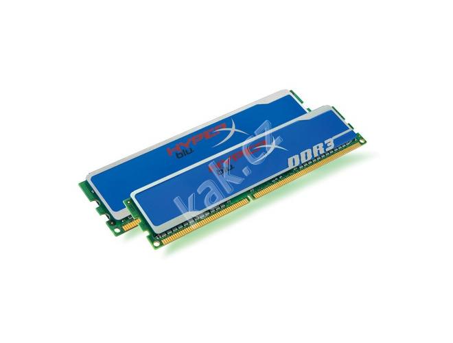 2 paměťové moduly KINGSTON  8GB (2x4GB KIT) 1333MHz DDR3 CL9 HyperX Blu