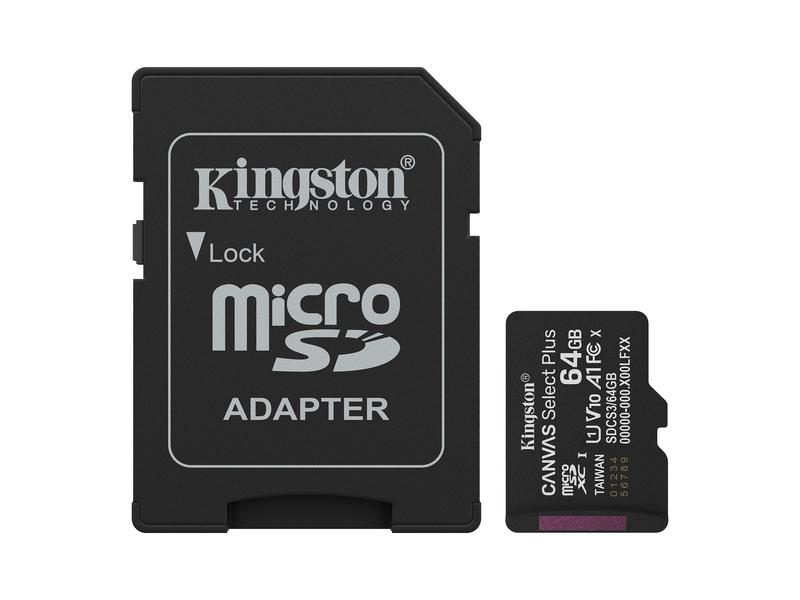 Paměťová karta KINGSTON microSDXC 64GB Canvas Select Plus