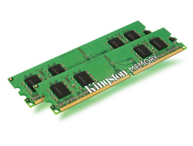 2 paměťové moduly KINGSTON  2GB (2x1GB KIT) 400MHz DDR2 PC3200 CL3, BOX