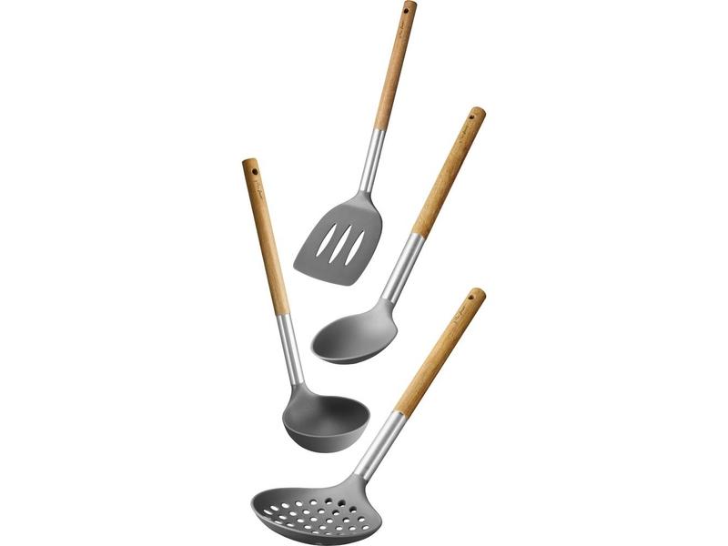 Set kuchyňského náčiní LAMART LT3900 WOOD, hnědá/šedá (brown/gray)