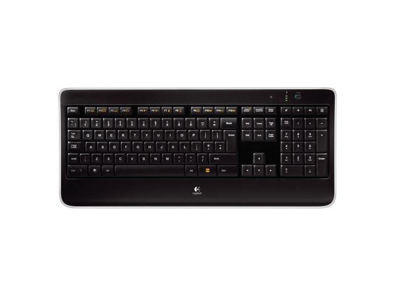 Bezdrátová klávesnice LOGITECH Wireless Illuminated Keyboard K800, CZ + SK, černá (black)