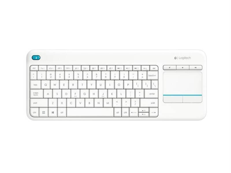 Bezdrátová klávesnice LOGITECH Wireless Touch Keyboard K400 Plus, bílá (white)