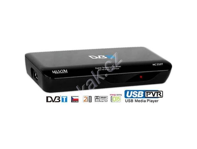 DVB-T set-top box pro TV MASCOM  MC550T USBPVR, černý (black)