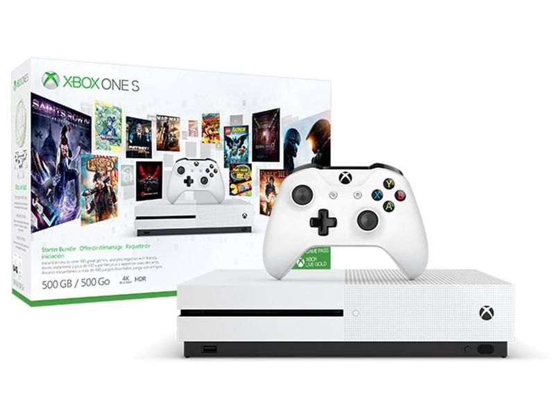 Herní konzole MICROSOFT XBOX ONE S 500 GB + 3 měsíční Game Pass + 3 měsíční Xbox LIVE GOLD, bílá (white)