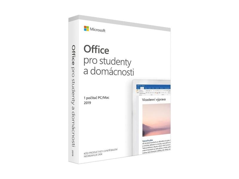 Kancelářský software MICROSOFT Office 2019 pro studenty a domácnosti, P6 Mac/Win CZ, krabicová
