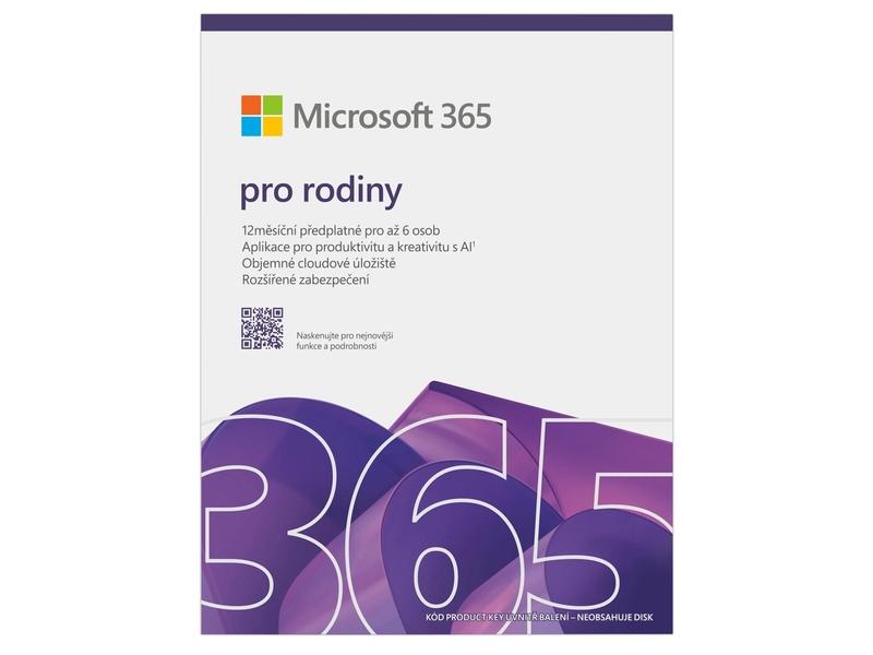 Kancelářský balíček pro rodiny MICROSOFT 365 Family FY25H2 Mac/Win, Krabička