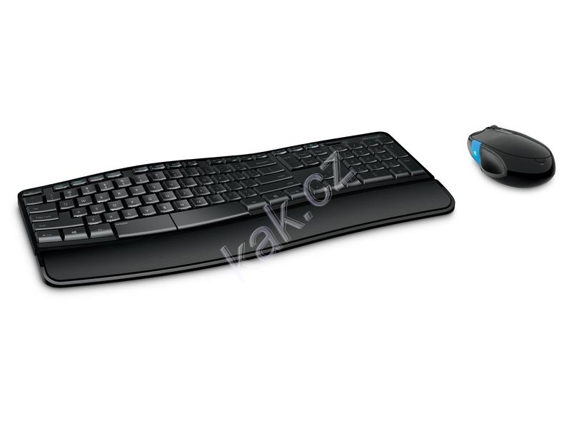 Sada bezdrátové klávesnice a myši MICROSOFT Sculpt Comfort Desktop Wireless, černá (black)