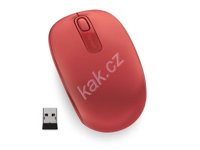 Bezdrátová myš MICROSOFT Wireless Mobile Mouse 1850, červená (red)