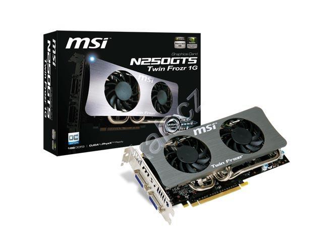 Grafická karta MSI  N250GTS TWIN FROZR 1G