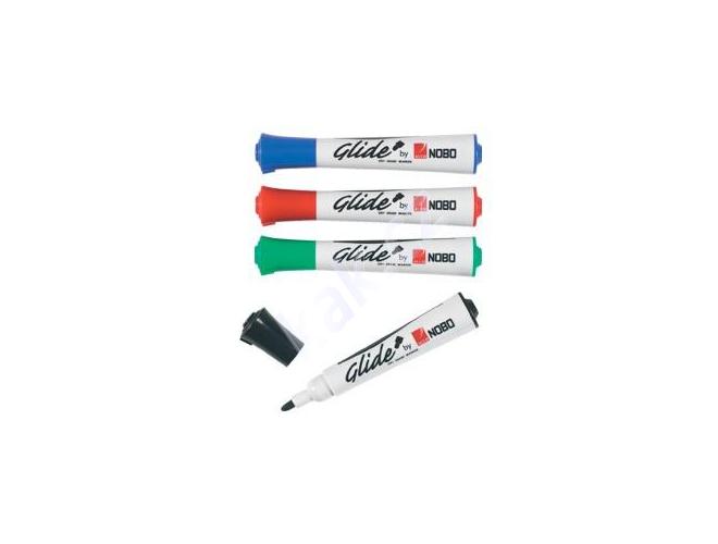 Popisovače NOBO  Glide, barevný mix (černá,modrá,červená,zelená), 4ks