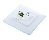 Obrázek k produktu: OEM Zásuvka 2x RJ45 na zeď pod omítku, cat.6, bílá (white)