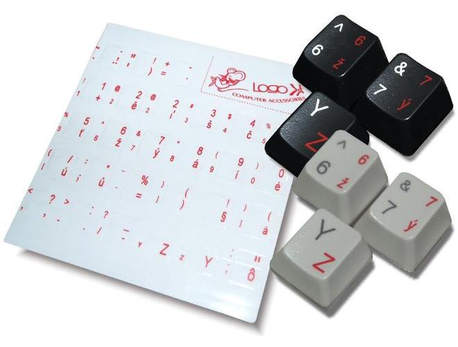  OEM  Přelepky na klávesnici, CZ červené