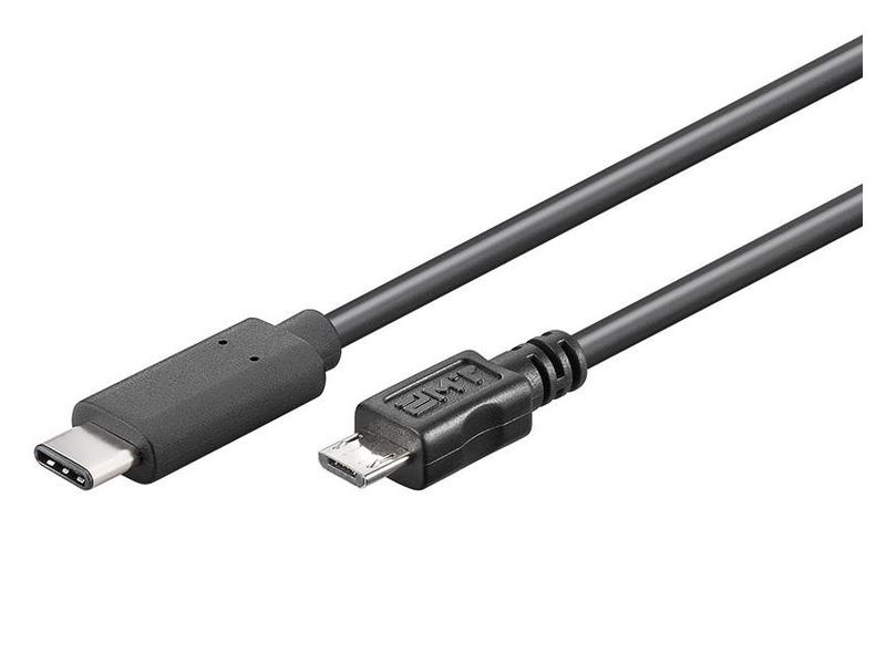  PREMIUMCORD USB-C/male - USB 2.0 Micro-B/Male, černý
