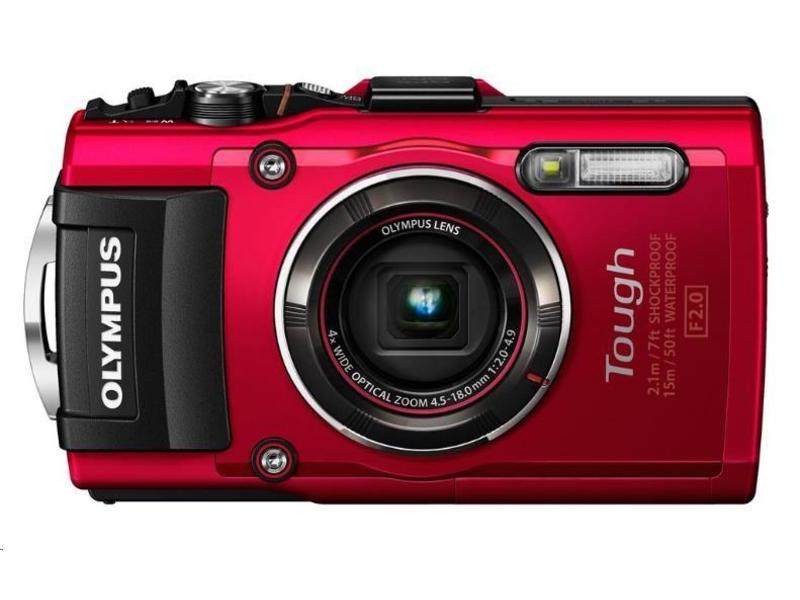 Digitální fotoaparát OLYMPUS TG-4 kompakt, červený (red)