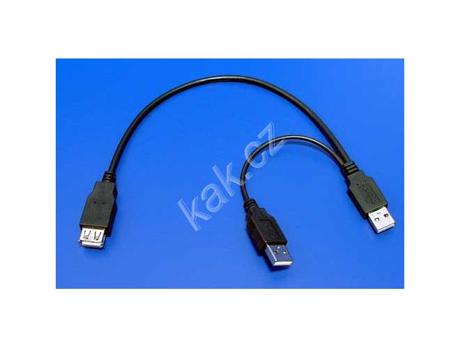  OEM  USB 2.0 prodlužovací Y kabel, 0,3m