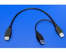 Obrázek k produktu: OEM USB 2.0 prodlužovací Y kabel, 0,3m