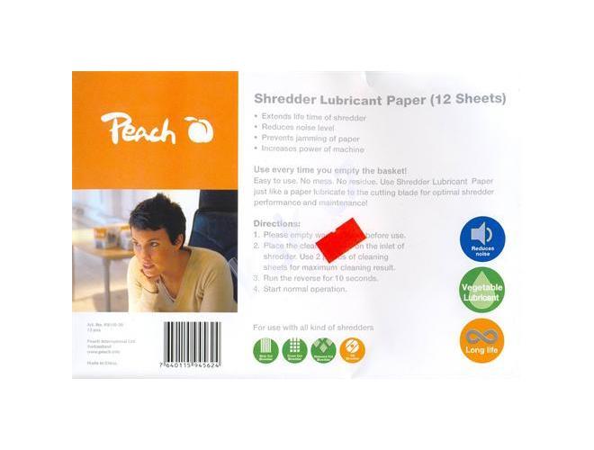 Olejový papír pro údržbu skartovacích strojů PEACH Shredder Service Kit PS100-00, 12 listů