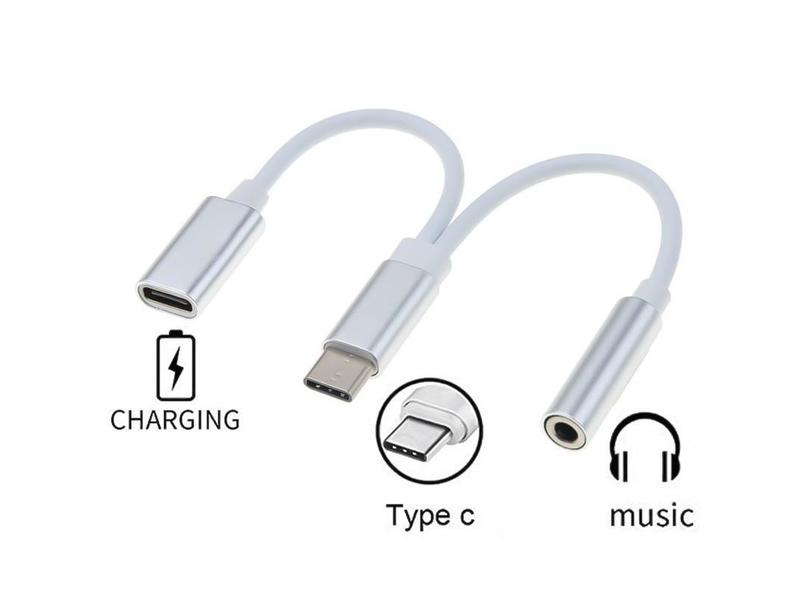 Převodník PREMIUMCORD USB-C na audio konektor jack 3,5mm female + USB typ C konektor pro nabíjení