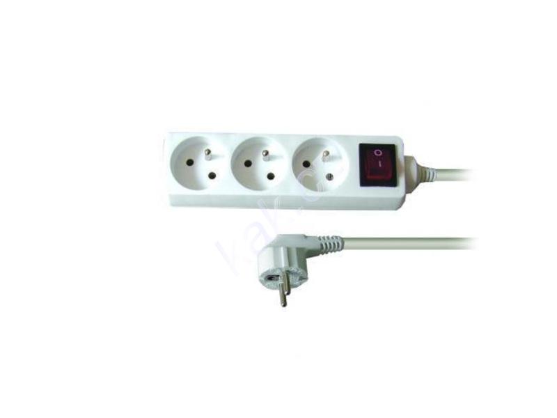 Prodlužovací napájecí kabel PREMIUMCORD  PP3K-03, bílá (white)