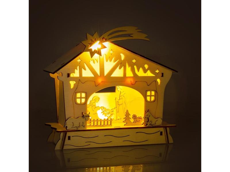 Vánoční osvětlení - betlém RETLUX RXL 345 betlém dř.4LED WW