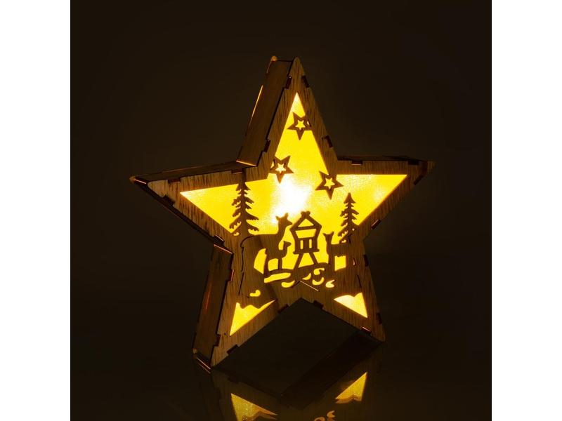 Vánoční osvětlení RETLUX RXL 321 hvězda dř. srny 6LED WW