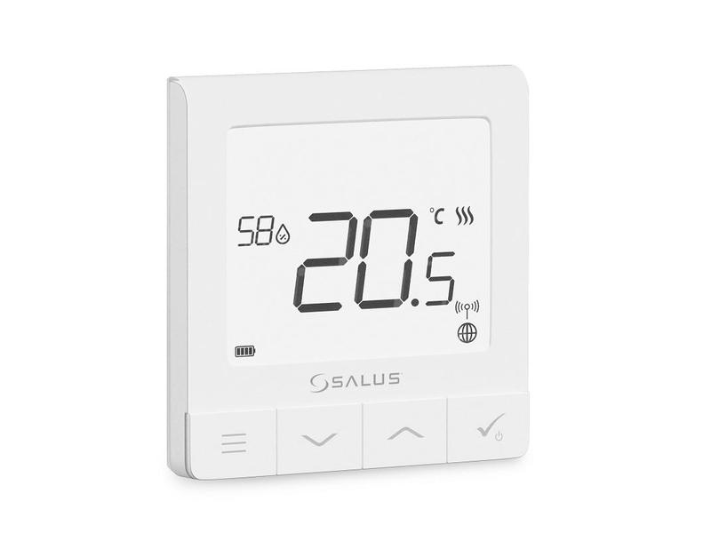 Ultratenký termostat s čidlem vlhkosti a vestavěnou Li-Ion baterií SALUS SQ610RF