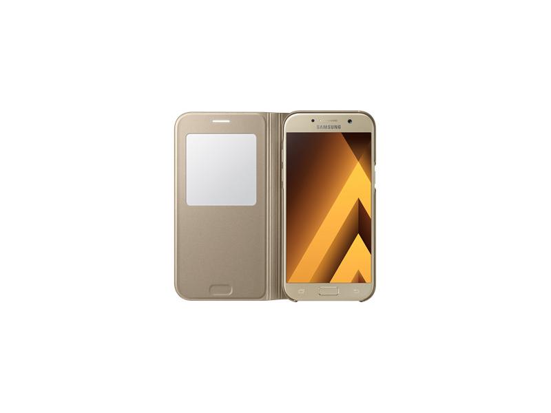 Flipové pouzdro SAMSUNG S View pro Galaxy A5 2017, zlaté (gold)
