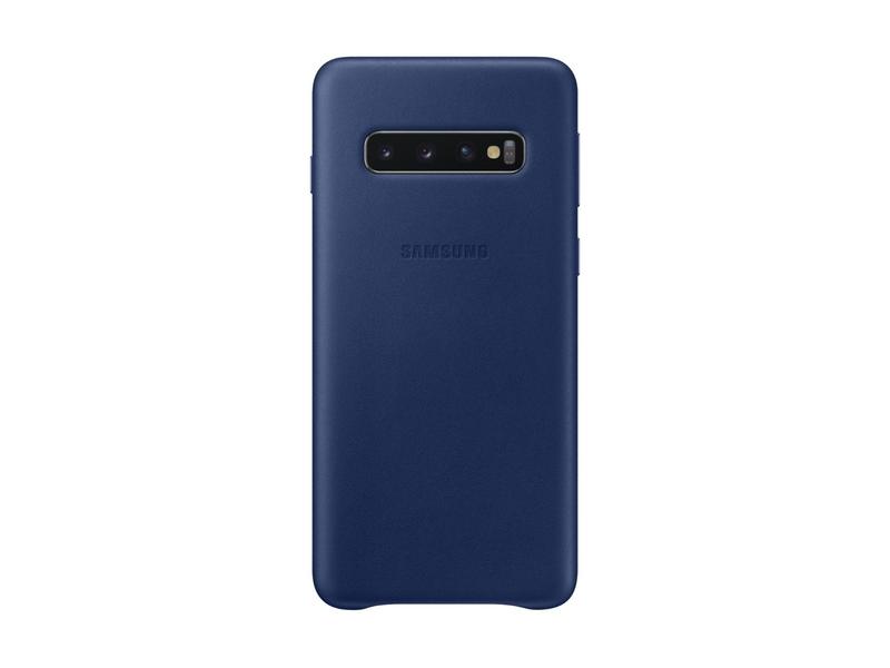 Kožený kryt na mobil SAMSUNG Leather Cover S10, modrá (blue)