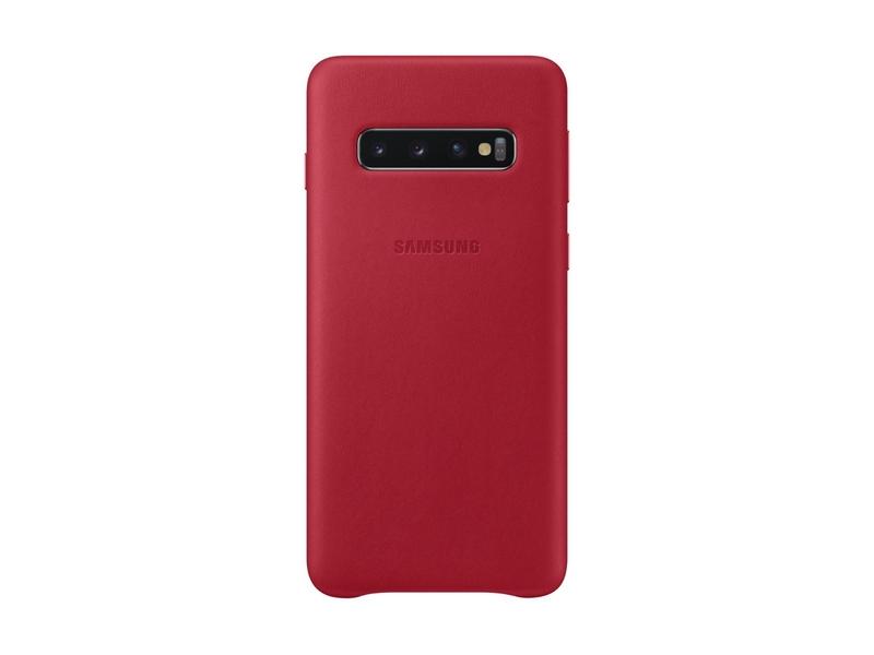 Kožený kryt na mobil SAMSUNG Leather Cover S10, červená (red)