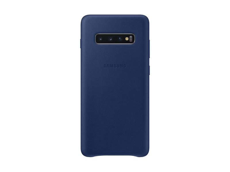 Kožený kryt na mobil SAMSUNG Leather Cover S10+, modrá (blue)