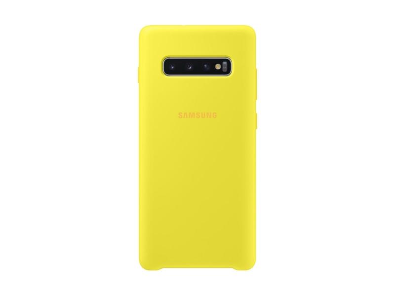 Zadní silikonový kryt na mobil SAMSUNG Silicone Cover S10+, žlutá (yellow)