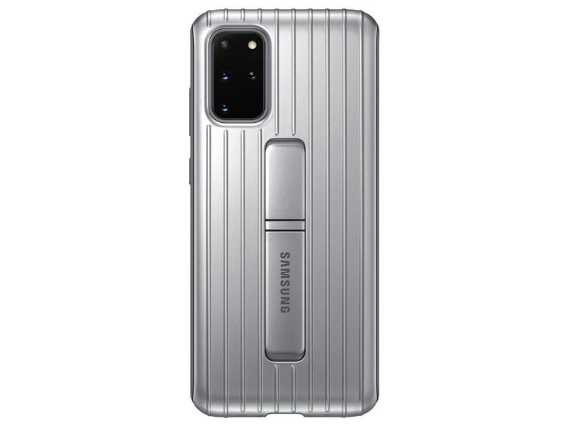Pouzdro pro Samsung SAMSUNG Tvrzený kryt se stojánkem pro S20+, stříbrný (silver)