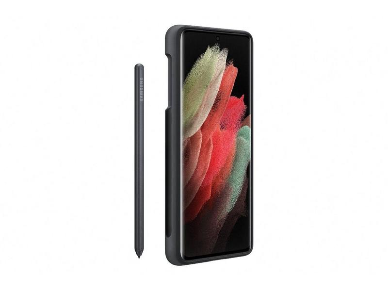 Pouzdro pro Samsung SAMSUNG Silikonový zadní kryt s perem S Pen pro S21 Ultra, černý (black)