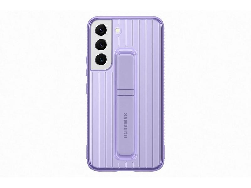 Pouzdro pro Samsung SAMSUNG Tvrzený ochranný zadní kryt se stojánkem pro S22, fialové (purple)