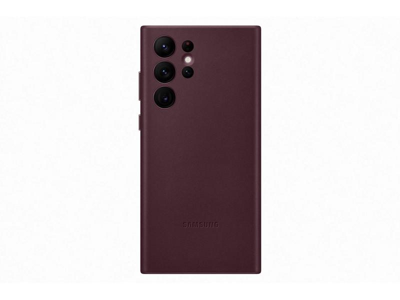 Pouzdro pro Samsung SAMSUNG Kožený zadní kryt pro S22 Ultra Burgundy