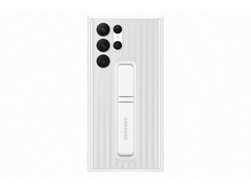 Pouzdro pro Samsung SAMSUNG Tvrzený ochranný zadní kryt se stojánkem pro S22 Ultra, bílé (white)