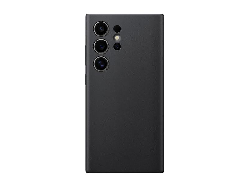 Pouzdro pro Samsung SAMSUNG Zadní kryt z veganské kůže S24 Ultra, černý (black)