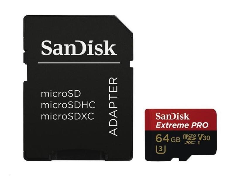 Paměťová karta SANDISK microSDXC 64GB Extreme Pro