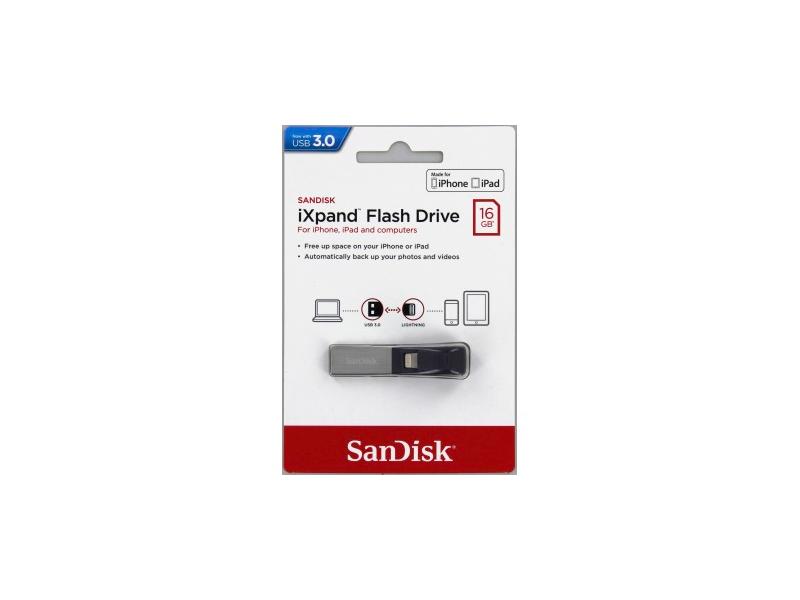 Přenosný flash disk SANDISK iXpand Flash Drive 32GB, černá/stříbrná (black/silver)