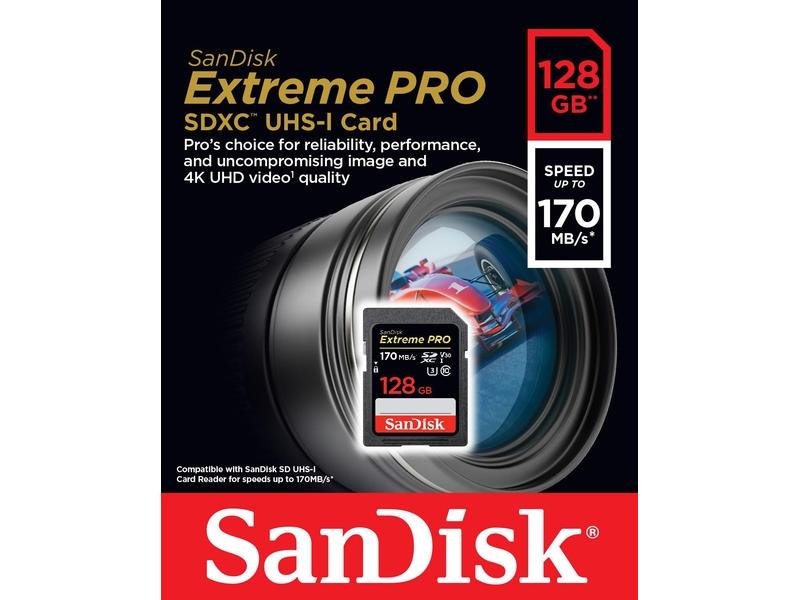 Paměťová karta SANDISK Extreme Pro SDXC 128GB
