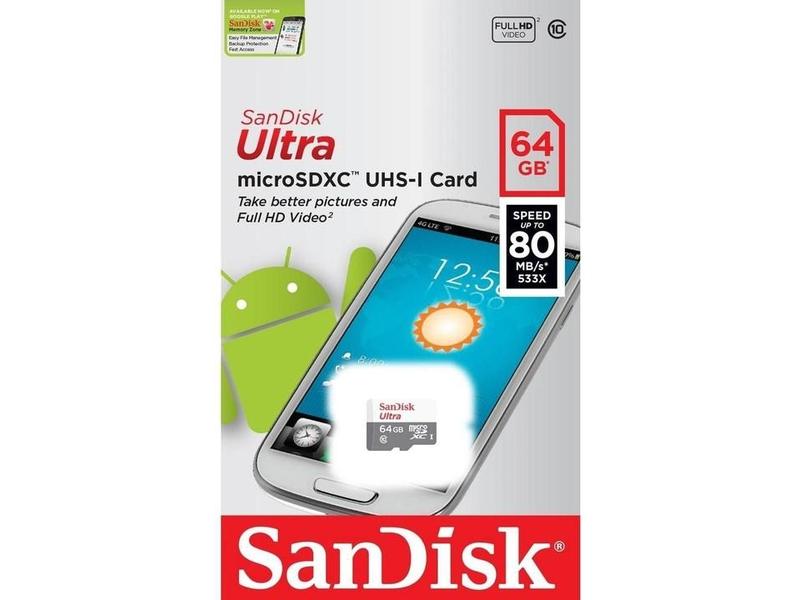 Paměťová karta SANDISK Ultra microSDXC 64GB