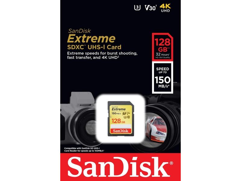 Paměťová karta SANDISK Extreme SDXC 128GB