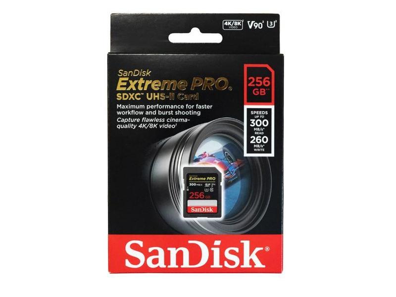 Paměťová karta SANDISK Extreme PRO SDXC 256GB 300MB/s V90 UHS-II