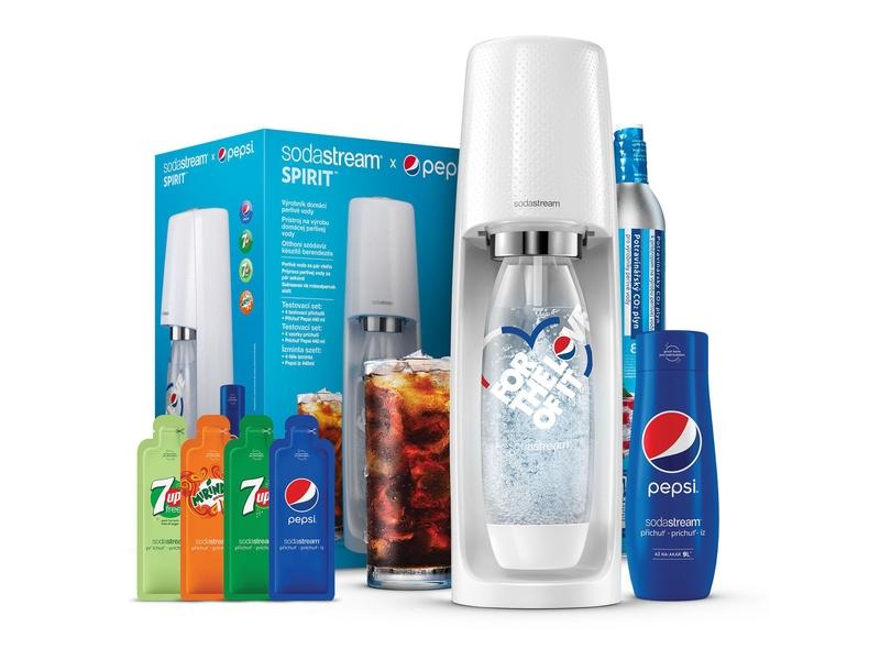 Výrobník sodové vody SODASTREAM Spirit White Pepsi MegaPack + sirup Pepsi  440 m