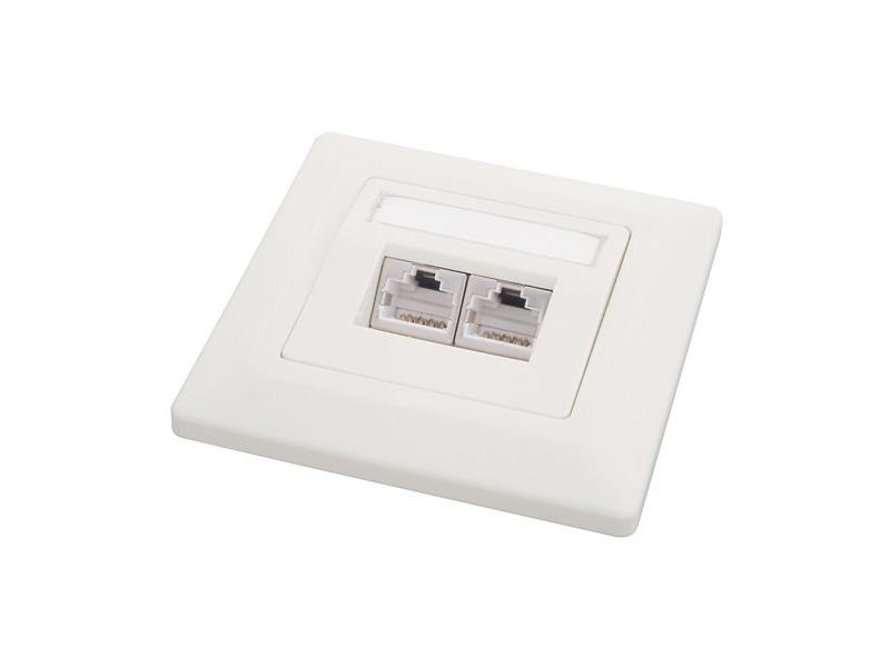 Zásuvka pod omítku SOLARIX CAT6 STP 2 x RJ45, bílá (white)