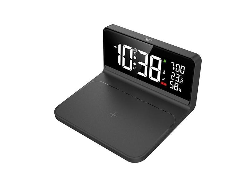 Hodiny s Qi bezdrátovým nabíjením SOLIGHT CA06