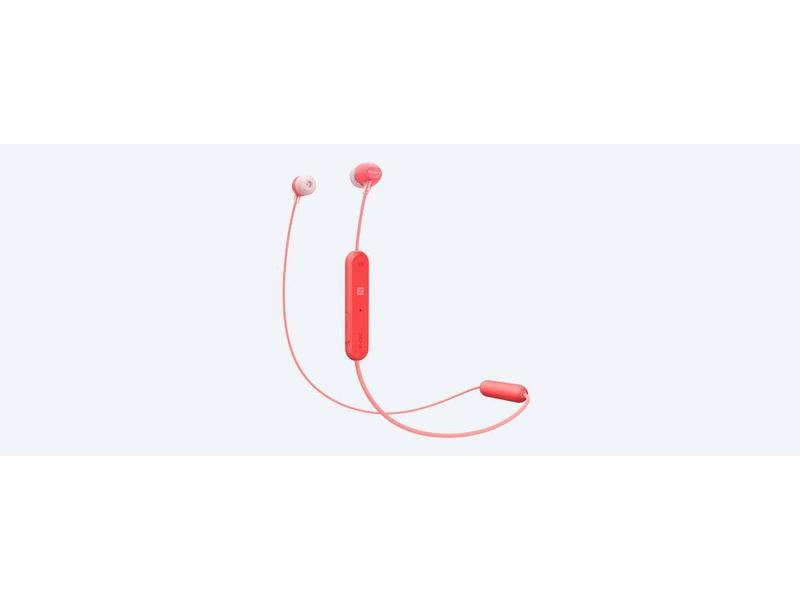 Bezdrátová sluchátka SONY WI-C300, červená (red)