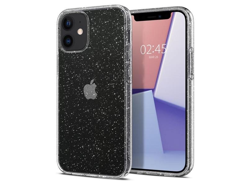 Pouzdro pro iPhone SPIGEN Liquid Crystal Glitter pro Apple iPhone 12 mini (5,4''), Transparentní